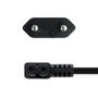 Nanocable Cable Alimentación Acodado CEE7/16/M-C7/H Negro 3.0 m